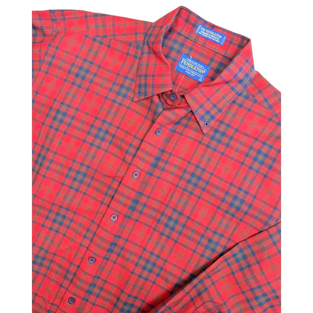 Pendleton Sir Pendleton Clan Matheson Tartan Wool Shirt Large Red Plaid USA